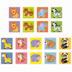 Viga Matching Puzzle, Wild Animals Design