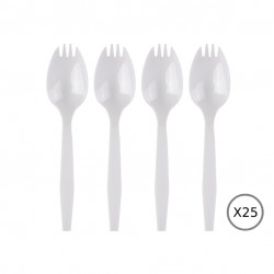 Alshawash Transparent Disposable Spork, 25 Pcs