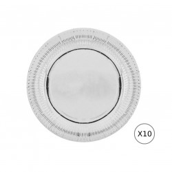 Al Shawash Plate Disposable, 18 Cm, 10 Pcs, Silver