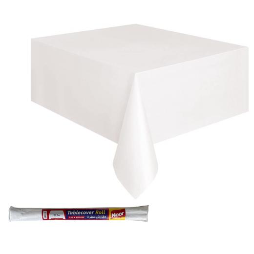 Noor White Plastic Tablecover Roll, 120*120 Cm