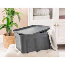 Madame Coco Denys Storage and Organization Box, Dark Grey Color, 46.3x31x23.9 Cm