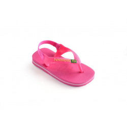 Havaianas Baby Flip Flop With Brasil Logo, Pink Flux Color