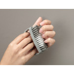 Madame Coco Graque Collar and Nail Brush, White and Grey Color