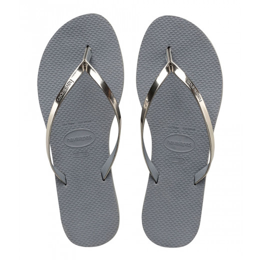 Havaianas You Metallic City Sandals, Steel Grey Color, Size 35/36