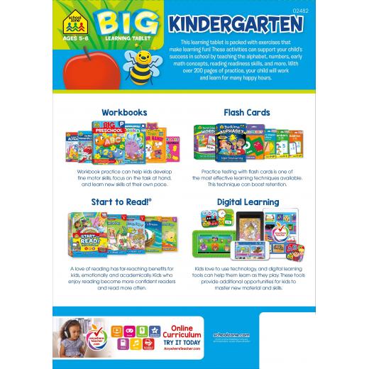 School Zone Kindergarten Big Learning Tablet Workbook