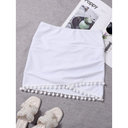 Beach Bikini Skirt, White Color