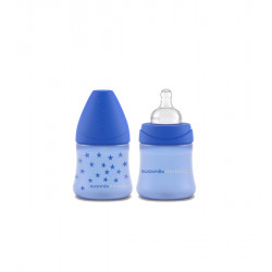 Suavinex The Basics Baby Bottles, Blue Color, Pack Of 2 Pieces, 150 Ml