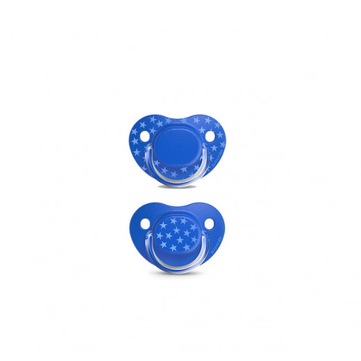 Suavinex The Basics Anatomical Pacifier, Blue Color, Pack of 2 Pieces, 0-6 Months
