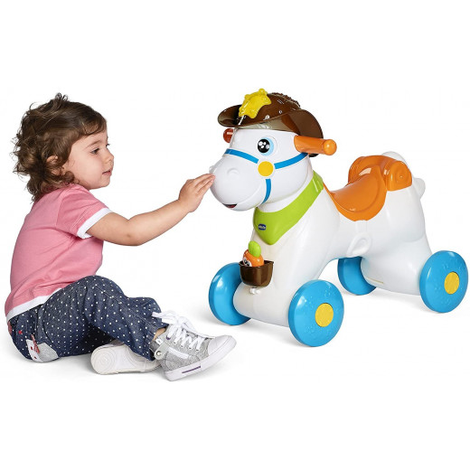 Chicco 3 In 1 Baby Rodeo Ride On Baby Car, White Color