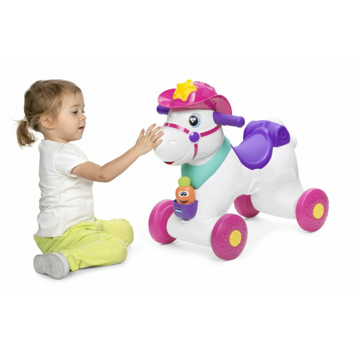 Chicco 3 In 1 Baby Miss Rodeo Ride On Kids Car, Pink Color