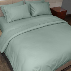 Fieldcrest plain duvet cover, cotton, jade color, super king size