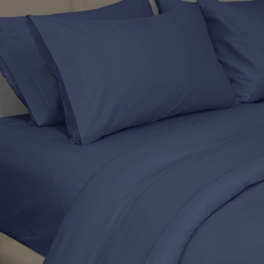 Fieldcrest plain duvet cover, cotton, navy blue color, super king size