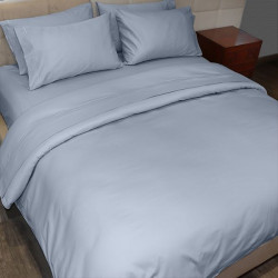 Fieldcrest plain duvet cover, cotton, blue color, king size