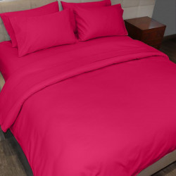 Fieldcrest plain duvet cover, cotton, fuchsia color, king size