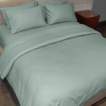 Fieldcrest plain duvet cover, cotton, jade color, king size