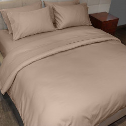 Fieldcrest plain duvet cover, cotton, linen color, king size