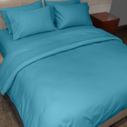 Fieldcrest plain duvet cover, cotton, turquoise color, king size