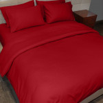 Fieldcrest plain duvet cover, cotton, red color, queen size