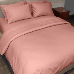 Fieldcrest plain duvet cover, cotton, old rose color, twin size