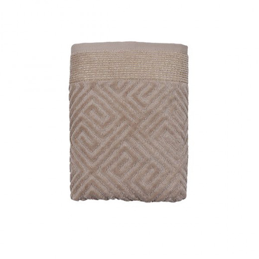 Nova home gold versace jacquard towel, dark beige, 50x90 size