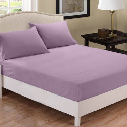 Fieldcrest plain fitted sheet set, cotton, plum color, queen size, 3 pieces