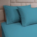 Fieldcrest plain pillowcase set, cotton, turquoise color, 2 pieces