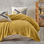 Nova Home Trigon Pique Bedspread Set, Yellow Color, Twin Size, 3 Pieces