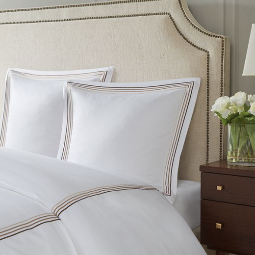 Nova home cruise euro sham set, white and beige color, 65x65 size