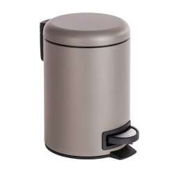 Wenko leman pedal bin, 3 liters, stainless steel, taupe