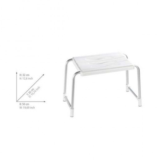 Wenko "Secura" shower stool , aluminum, white