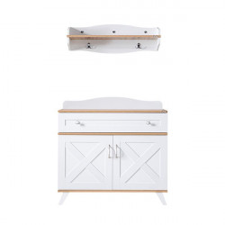 Pierre Cardin Bonnie Baby Room Dresser With Shelf, White Color