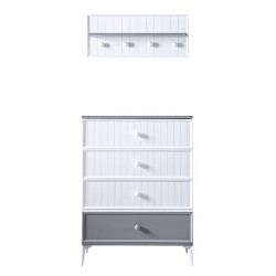 Pierre cardin neo baby room dresser with shelf, white color