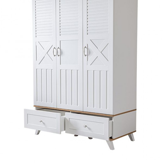 Pierre cardin bonnie 3-door baby room wardrobe, white color