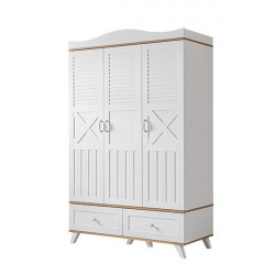 Pierre cardin bonnie 3-door baby room wardrobe, white color