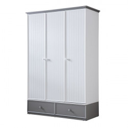 Pierre cardin neo 3-door baby room wardrobe, white color