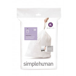 Simplehuman Custom Fit Liners, White Color, 35 To 45 Liter, 20 Pieces