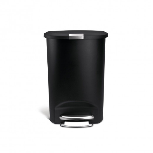 Simplehuman plastic trash bin, black color, 50 liter