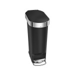 Simplehuman Slim Plastic Pedal Trash Bin With Liner Rim, Black Color, 40 Liter