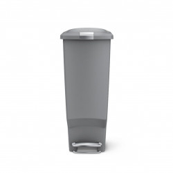 Simplehuman plastic and stainless steel trash bin, grey color, 40 liter