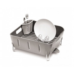 Simplehuman Compact Plastic Dish Rack, Grey Color