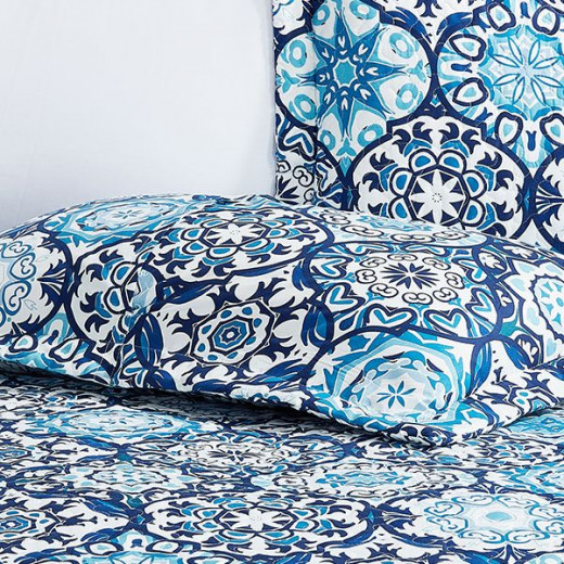 Nova Bed Spread 4 Pieces Set Brooke, Blue Color