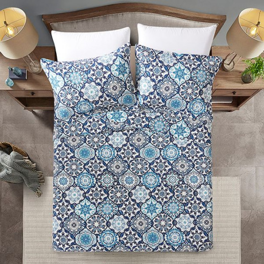 Nova Bed Spread 4 Pieces Set Brooke, Blue Color