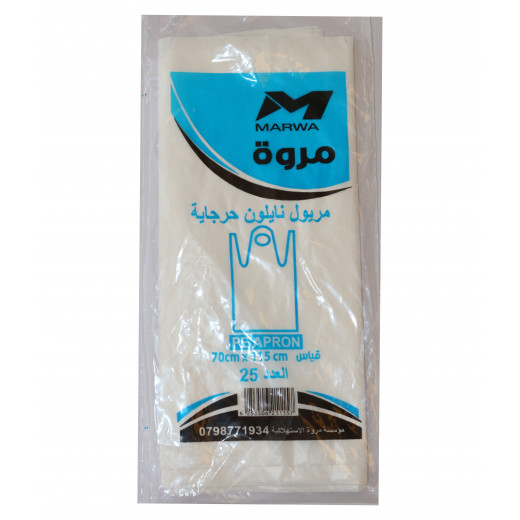 Marwa Transparent Nylon Apron, 70 x115 Cm, 25 Pieces