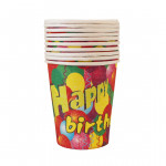 Disposable Paper Cups, Pink Balloon Design