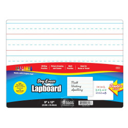 Bazic Double Sided Dry Erase Lap Board, 22.86 x 30.48 Cm