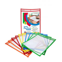 Bazic Reusable Dry Erase Pockets,10 Pack