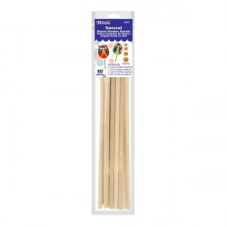 Bazic Wooden Dowel Assorted Round Natural, 10 Sticks