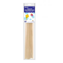 Bazic Wooden Dowel Assorted Round Natural, 20 Sticks