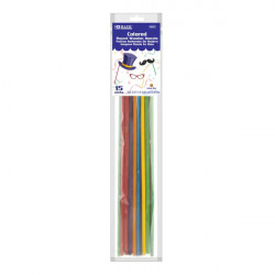 Bazic Wooden Dowel Round Multi Colored, 15 Sticks