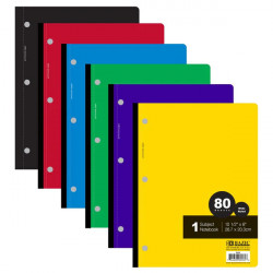 Bazic Wireless Notebook Subject, 80 Sheets, 1 Piece